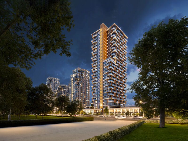 Силуэт квартала формируют разновысотные башни