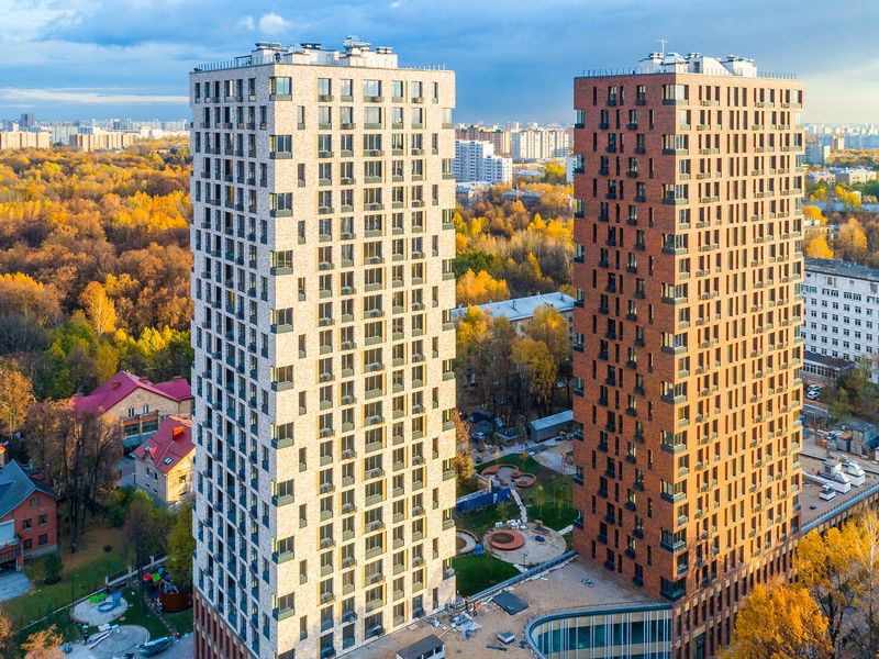 ЖК «PerovSky». Вид на корпуса «Феникс» и «Пегас». Аэрофотосъемка от 20.10.2017 г.