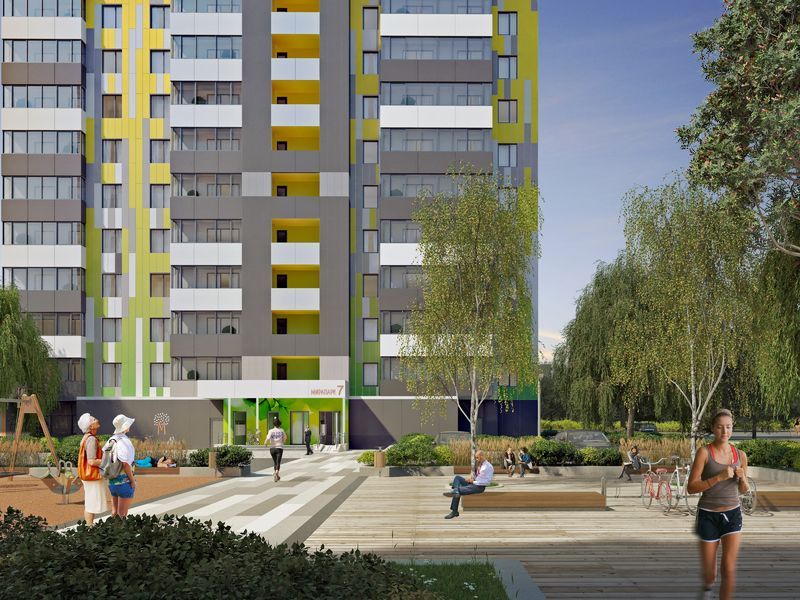 Благоустроенный микрорайон.