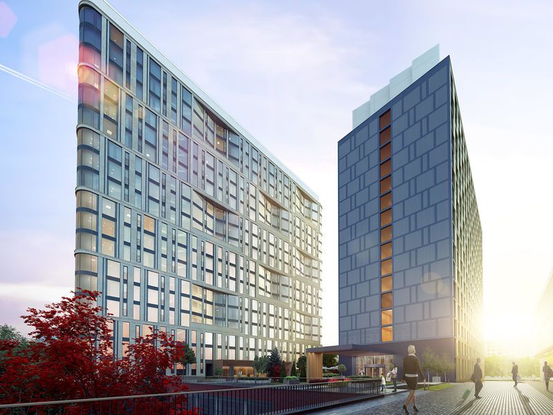 На Ленинском проспекте появятся два 19-этажных здания на общем стилобате: комплекс апартаментов и отель.