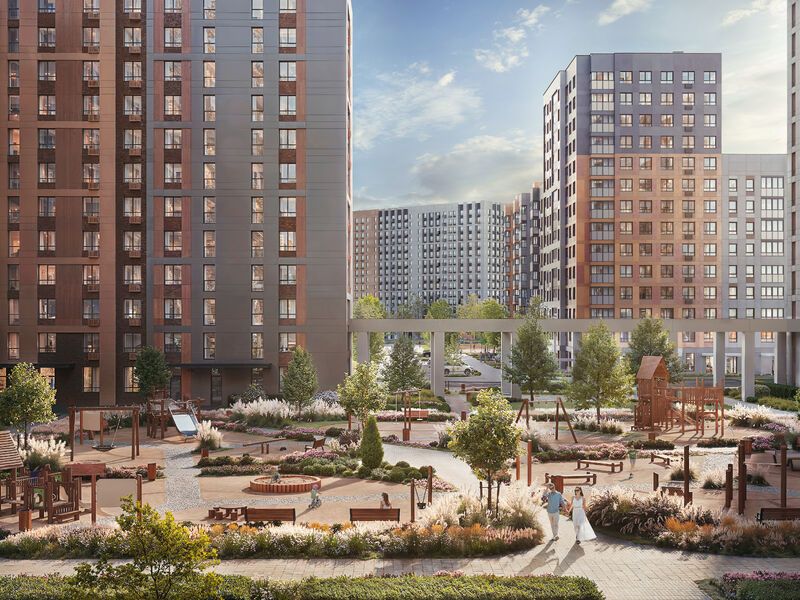 Во дворах проведут ландшафтное озеленение, установят игровые и спортивные площадки и малые архитектурные формы, проложат пешеходные и велосипедные дорожки.