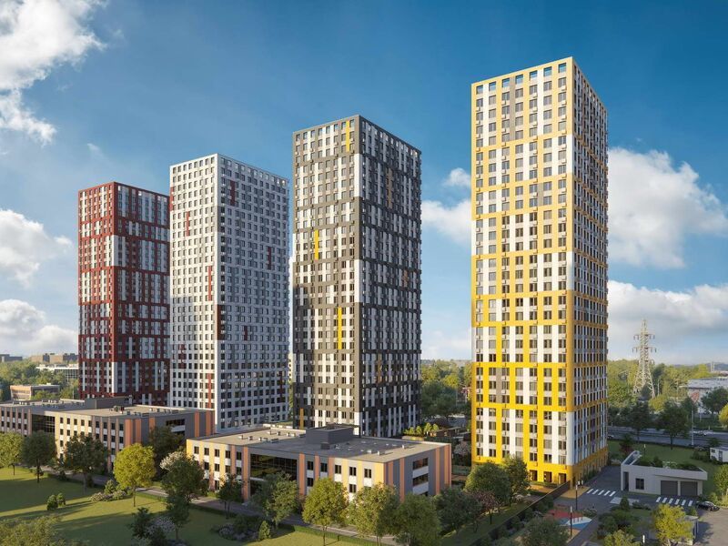 Наружное оформление каждого дома выполнено в собственной цветовой гамме.