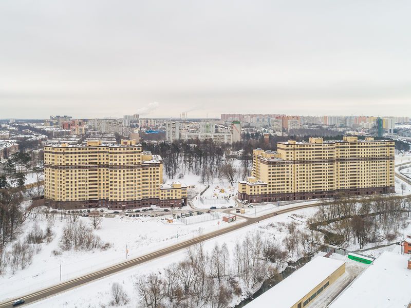 ЖК «Битцевские холмы». Корпуса А, Б. Окрестности. Аэрофотосъемка. Фото от 28.01.2017 г.