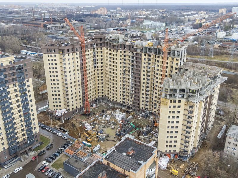 Корпус 4. Ход строительства. Аэрофотосъемка. Фото от 12.11.2019 г.