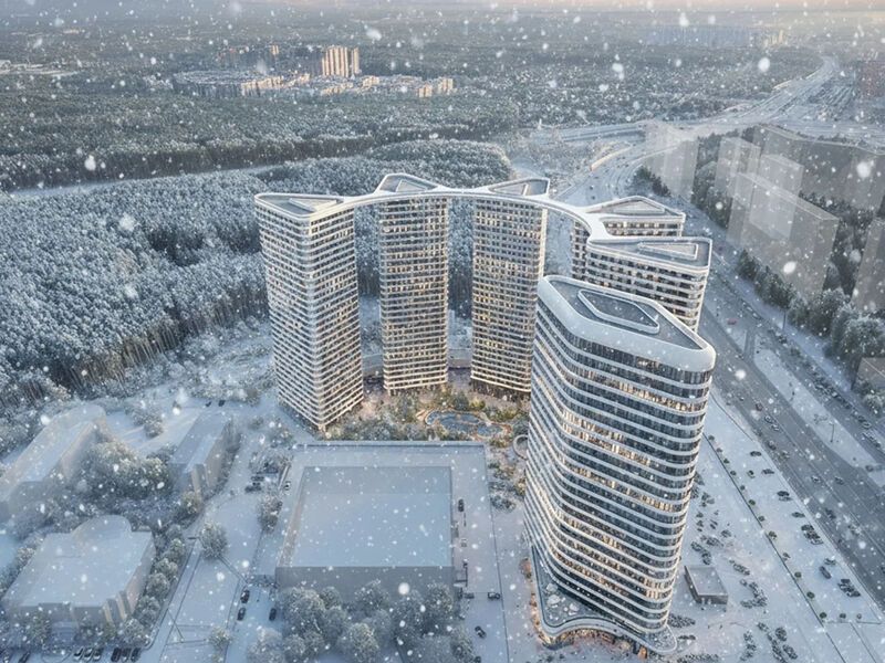 Жилой комплекс бизнес-класса возводится у станции метро «Новопеределкино», в окружении большого Ульяновского лесопарка