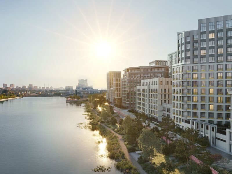 Новостройка расположена на набережной Нагатинского затона