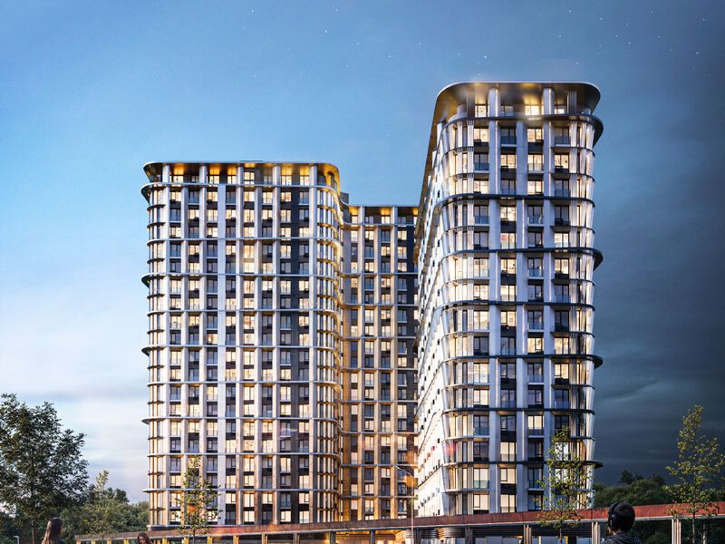 Проект предусматривает 2 корпуса с переменной этажностью 17-21