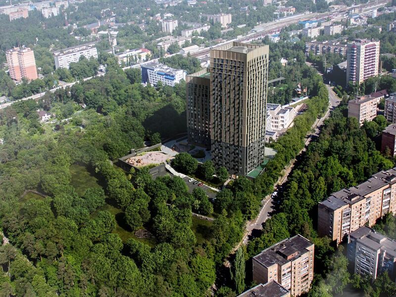 Новостройка возводится в зеленом районе города.