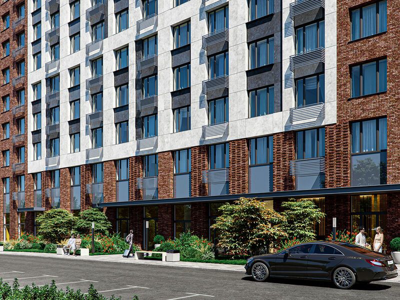 В комплексе разместятся 1152 апартамента комфорт класса площадью от 20,7 до 42.31 кв. метра с чистовой отделкой.