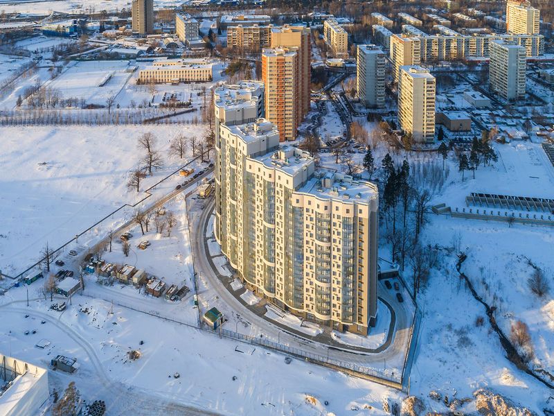 ЖК «Панорама Сколково». Аэрофотосъемка. Вид сверху. Фото от 05.02.2017 г.