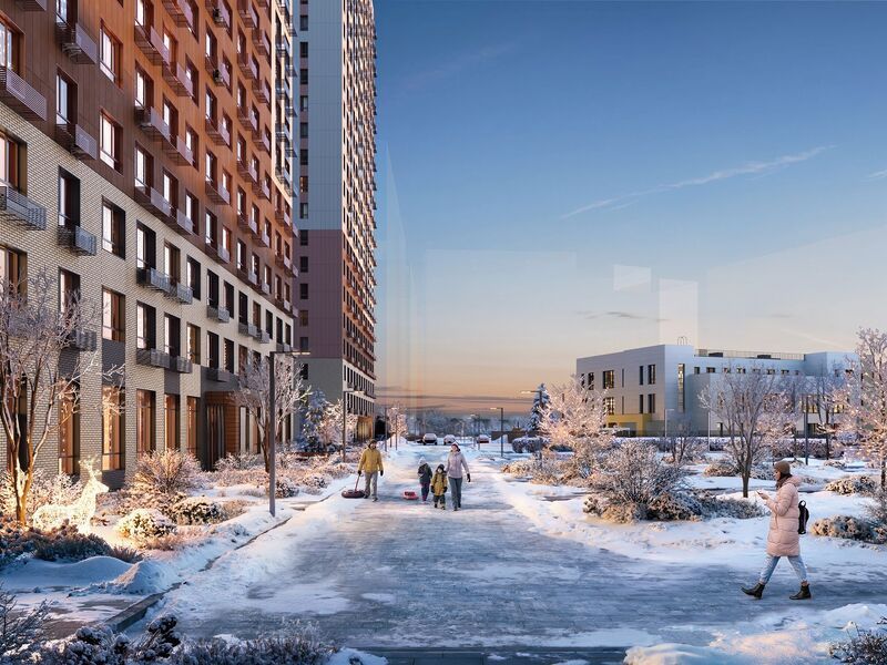 В благоустроенных дворах созданы рекреационные зоны с велосипедными дорожками, зелеными аллеями, лавочками и игровыми городками.