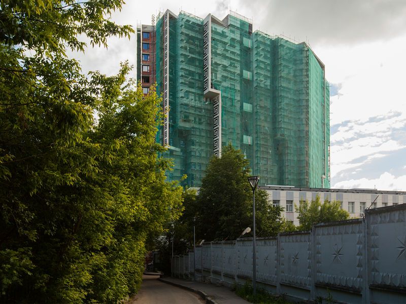 Апарт-комплекс «Букинист». Ход строительства. Отделка фасада. Фото от 07.07.2017 г.