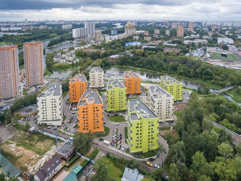 ЖК «Лесной уголок». Корпуса 1, 2, 3, 4, 5, 6, 7, 8, 9. Окрестности. Аэрофотосъемка от 04.09.2016 г.