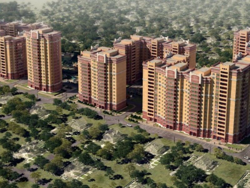 Вид сверху на микрорайон.