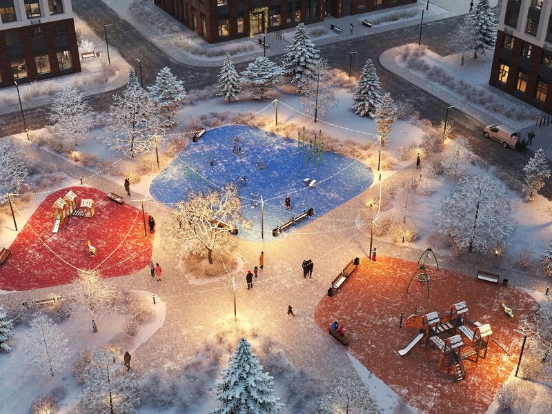 Двор в зимнее время