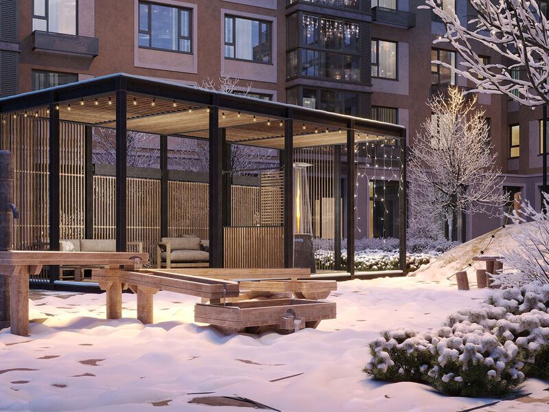 Двор в зимнее время