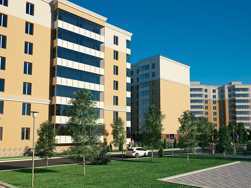 Подземные паркинги в каждом доме.