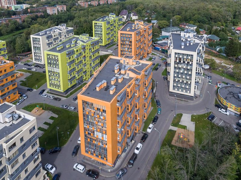 ЖК «Лесной уголок». Корпуса 1, 2, 3, 4, 5, 6, 7, 8, 9. Аэрофотосъемка от 04.09.2016 г.