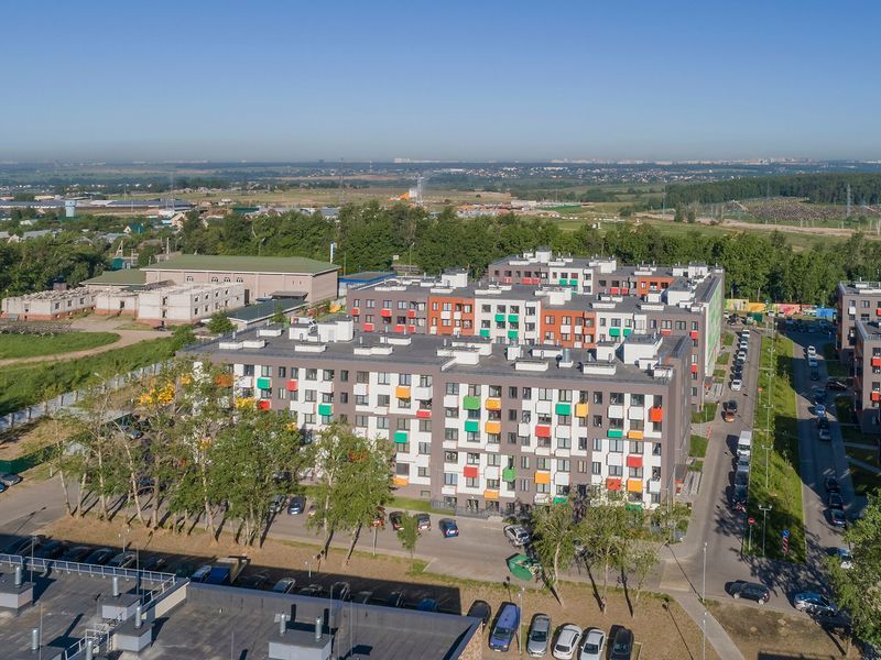 ЖК «Май». Аэрофотосъемка от 29.05.2018 г.  Корпуса 1 и 3