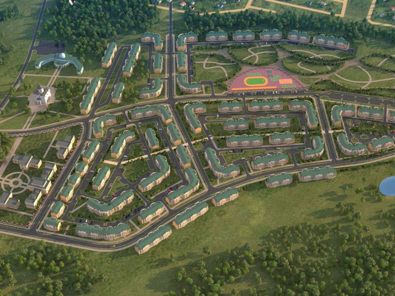 Вид сверху на ЖК «Троицкая слобода».