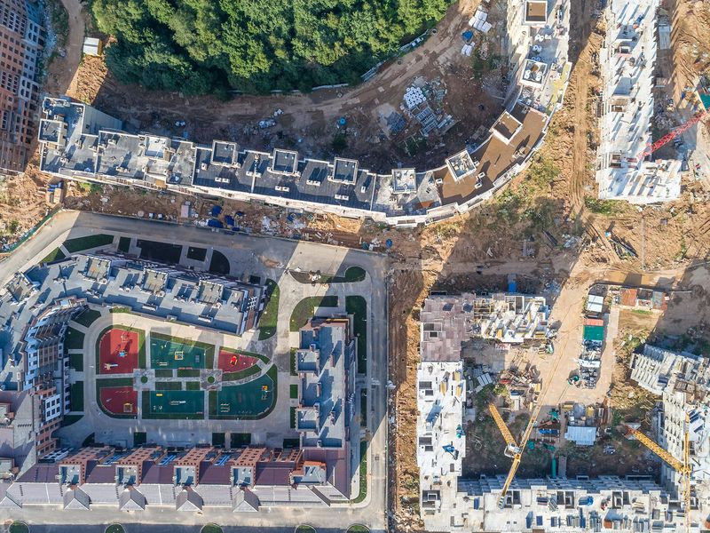 ЖК «Пятницкие кварталы». Над комплексом. Аэрофотосъемка. Фото от 16.08.2017 г.