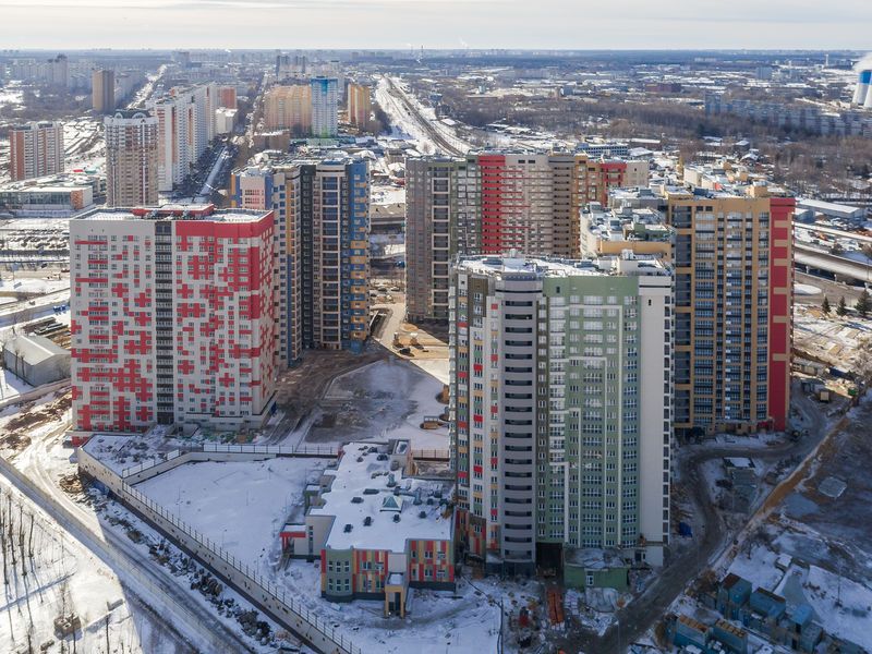 ЖК «Лобачевский». Общий вид. Аэрофотосъемка. Фото от 26.02.2017 г.