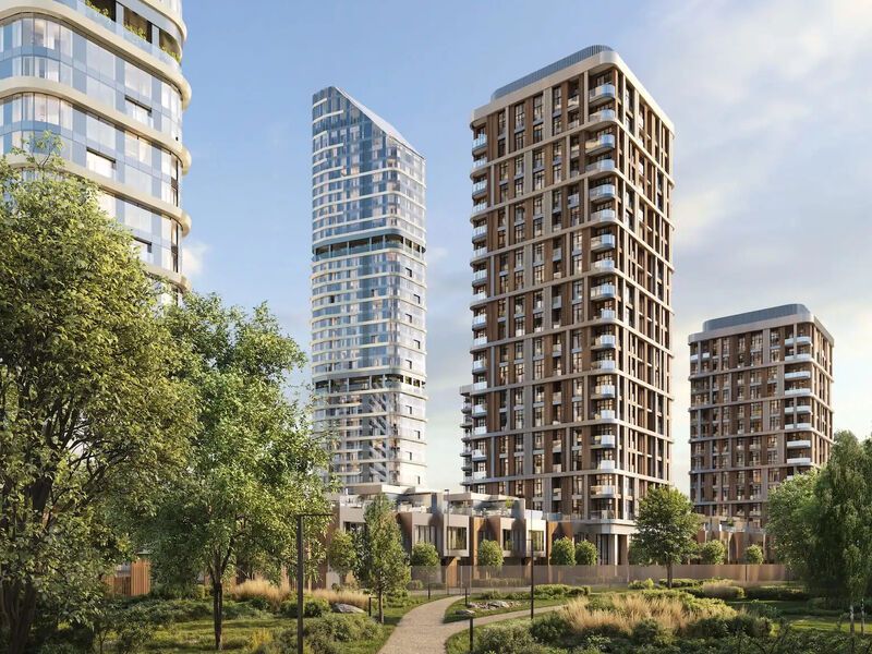 Квартал будет состоять из 15 уютных таунхаусов, 3 клубных дома небольшой этажности, деловой центр и небоскребы с панорамными видами